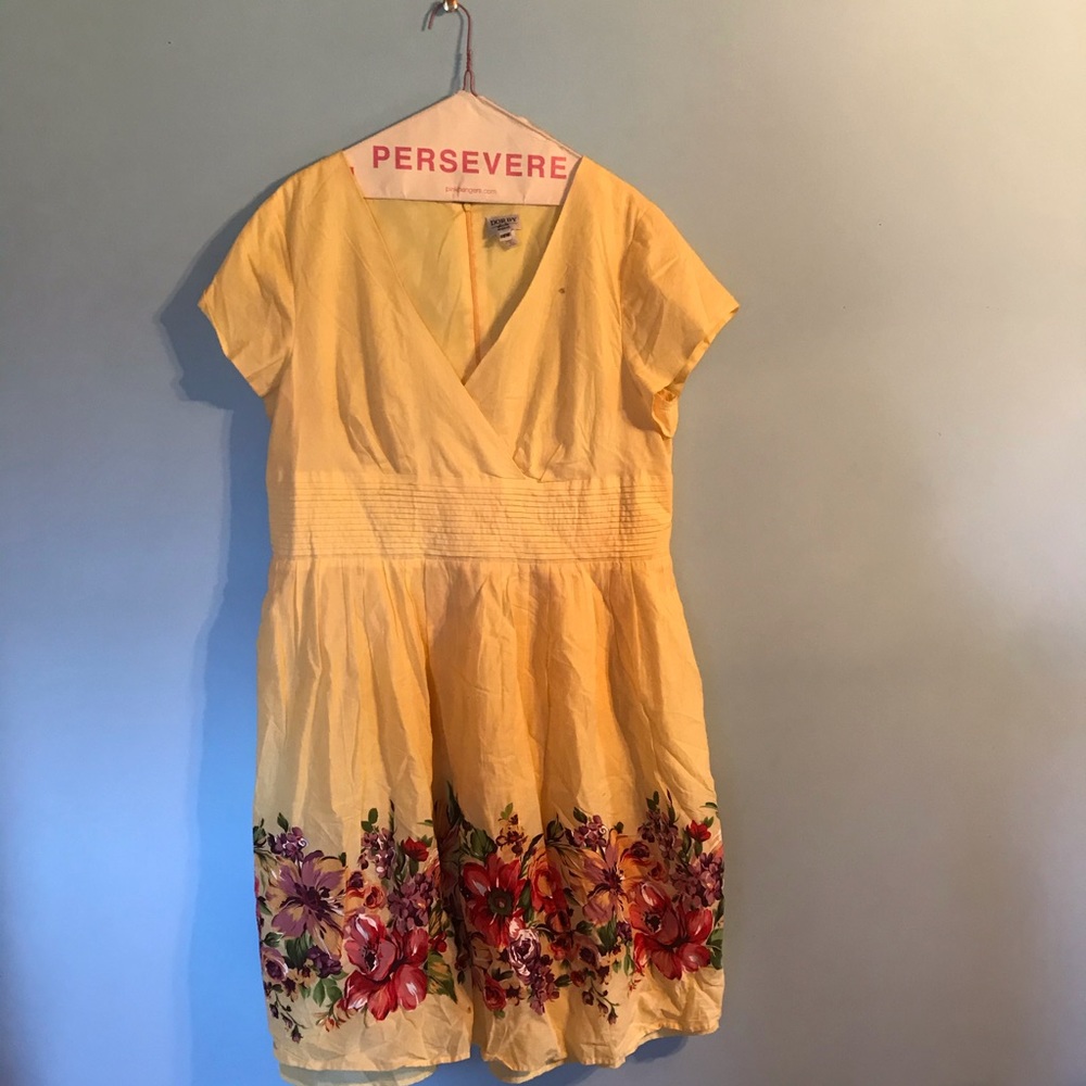 Pretty plus size yellow floral sundress